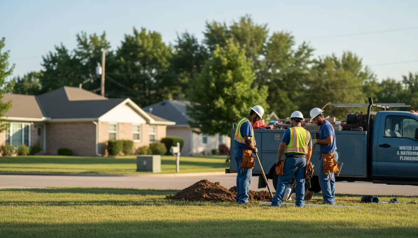 Residential water line and bathroom plumbing service in Black Oak, AR